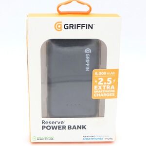 Griffin Reserve Power Bank 6000mAh Portable Smartphone Charger Black Pre-Charged